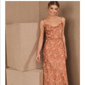 NWT never worn Gorgeous Jenny Yoo lined gown Size 8 English Rose/Nude color